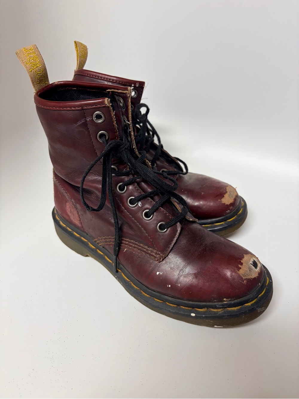 Dr. Martens 1460 Cherry Red Vegan Boots Women’s Size 6 Grunge Combat